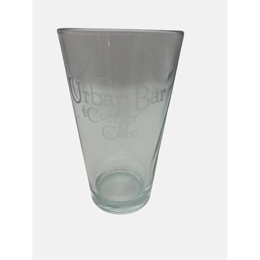 Urban Bar & Corner Cafe Clear Etched Beer Glass Pint 5.75" Knoxville Tennessee